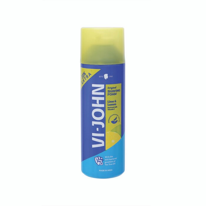 VI-JOHN Best shaving foam for daily use | Dermatologically Tested Lime & Lemon Shaving Foam enriched with Vitamin E & Tea Tree Oil -401g - Image 6