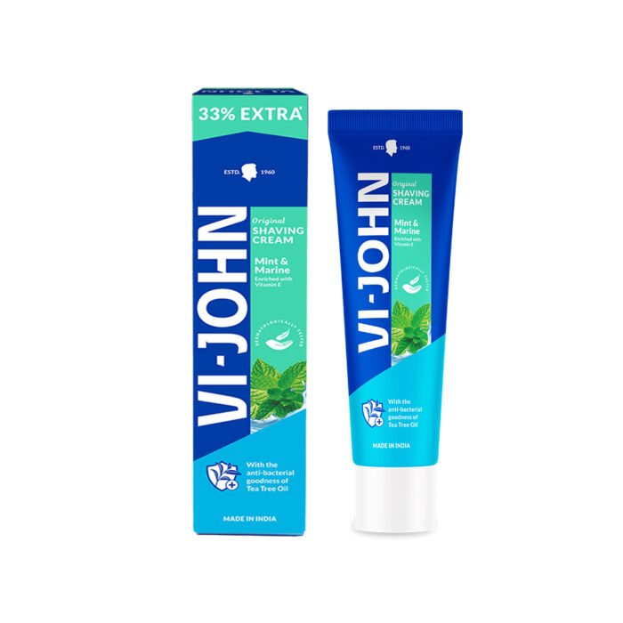 VI-JOHN Mint & Marine | Best Shaving Cream For Sensitive Skin | Dermatologically Tested | enriched with Vitamin E & Tea Tree Oil-124g - Image 6