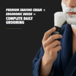 VI-JOHN Purifying Charcoal Shaving Cream with Brush Combo | Enriched with Aloe Vera & Jojoba Oil | Deep Cleansing, Smooth & Refreshing Shave - Image 3