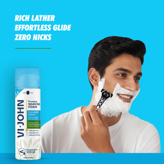 VI-JOHN Calming Aqua | Best Shaving Foam for All Skin Types - Image 2