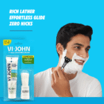 VI-JOHN Calming Aqua Shaving Cream with Brush Combo | Enriched with Aloe Vera & Almond Oil | Smooth, Soothing, and Refreshing Shave - Image 2