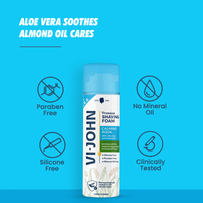 VI-JOHN Calming Aqua | Best Shaving Foam for All Skin Types - Image 4