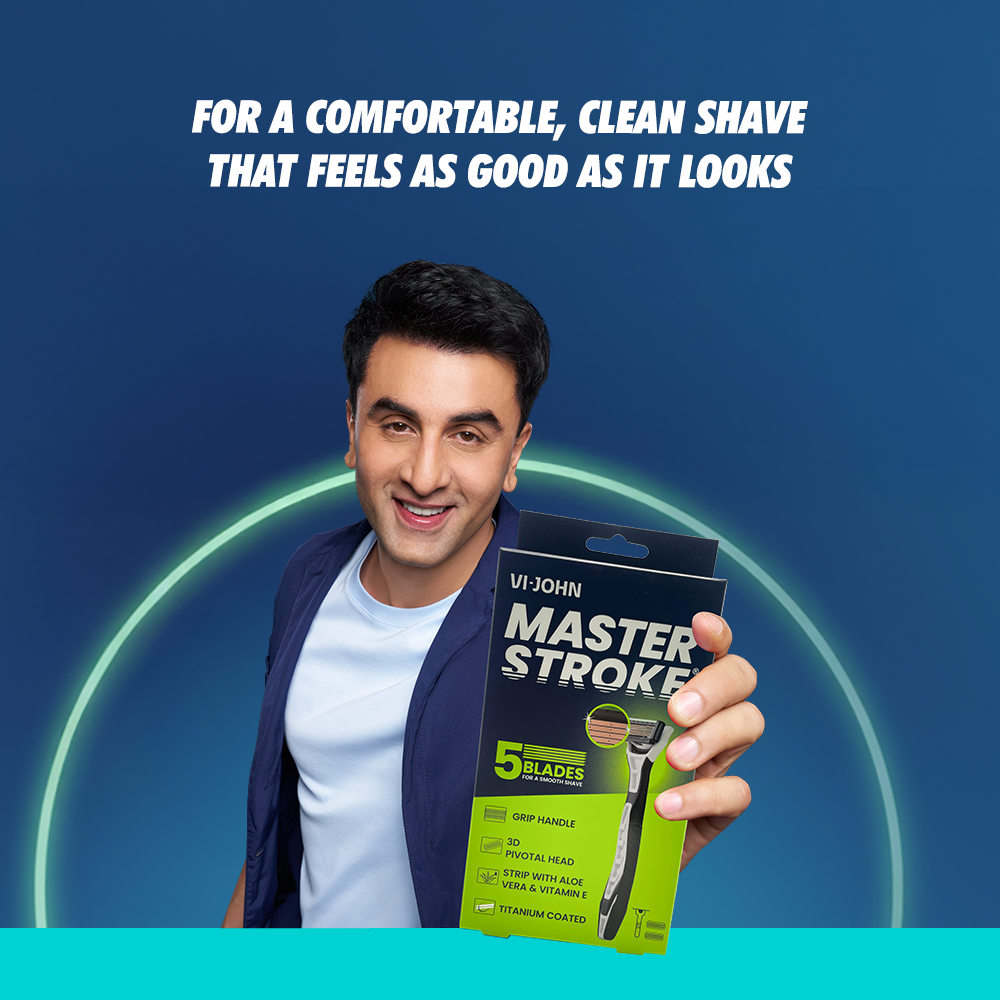5_masterstroke_30 october VI-JOHN 5 Blade Shaving Razor- 1 Handle + 2 Cartridges - Image 1