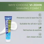 VI-JOHN Lime & Lemon Shaving Cream | Best Shaving Cream for A Smooth Shave Experience | enriched with Vitamin E & Tea Tree Oil -124g - Image 3