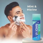 VI-JOHN Sensitive Skin Shaving Foam | Dermatologically Tested Mint & Marine Shaving Foam For All Skin Type enriched with Vitamin E & Tea Tree Oil-401g