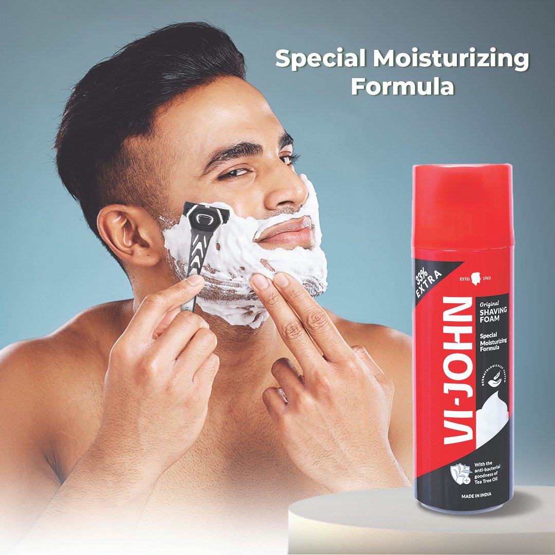 6 VI-JOHN Special Moisturizing Shaving Foam | India's Best Shaving Foam for Everyone | Dermatologically Tested Special Moisturizing Formula Shaving Foam - Image 1