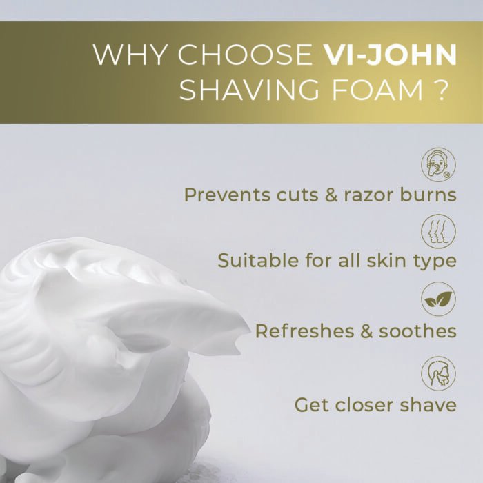 VI-JOHN Best shaving foam for daily use | Dermatologically Tested Lime & Lemon Shaving Foam enriched with Vitamin E & Tea Tree Oil -401g - Image 4