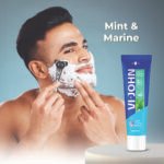 VI-JOHN Mint & Marine | Best Shaving Cream For Sensitive Skin | Dermatologically Tested | enriched with Vitamin E & Tea Tree Oil-124g