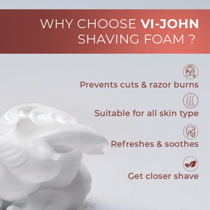 VI-JOHN Special Moisturizing Shaving Foam | India's Best Shaving Foam for Everyone | Dermatologically Tested Special Moisturizing Formula Shaving Foam - Image 3