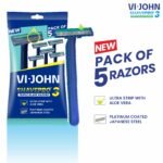 VI-JOHN Shave pro Triple Blade Shaving Razors With Lubricating Aloe Vera Strip(CONTAIN 5 PCS)