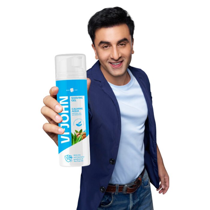 VI-JOHN Calming Aqua Shaving Gel with Almond Oil & Aloe Vera-200 ML | For All skin type - Image 2