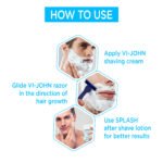 VI-JOHN Premium Shaving Cream | The Best Shaving Cream for Men | Enriched with the moisturizing goodness of Aloe Vera & Almond oil 93 GM - Image 3