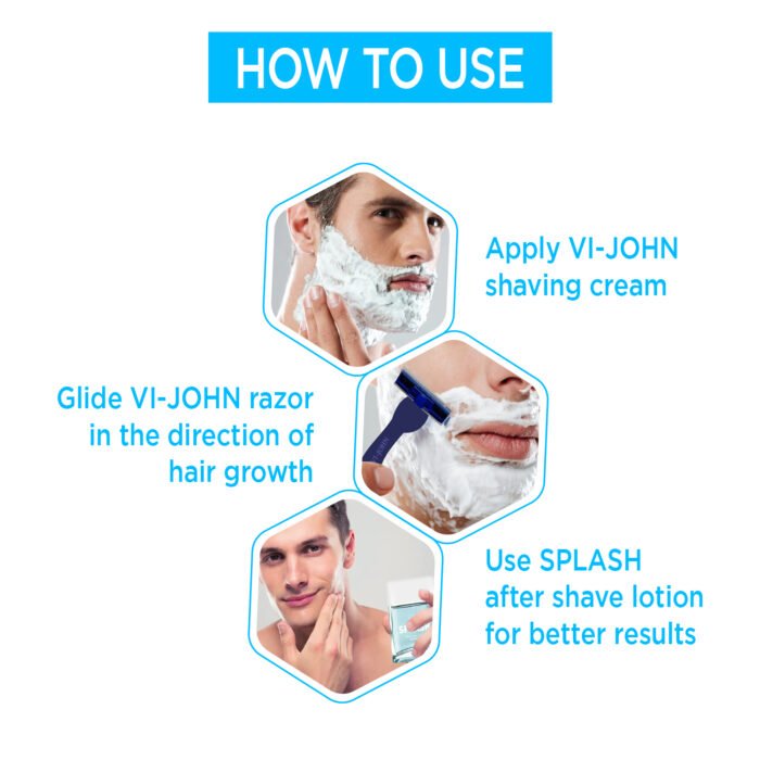 VI-JOHN Premium Shaving Cream | The Best Shaving Cream for Men | Enriched with the moisturizing goodness of Aloe Vera & Almond oil 93 GM - Image 3
