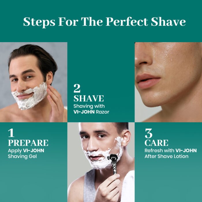 VI-JOHN Menthol Icy Cool Shave Gel with Mint and Cooling Crystals – Refreshing & Smooth Shaving Experience | For All Skin Types - Image 2