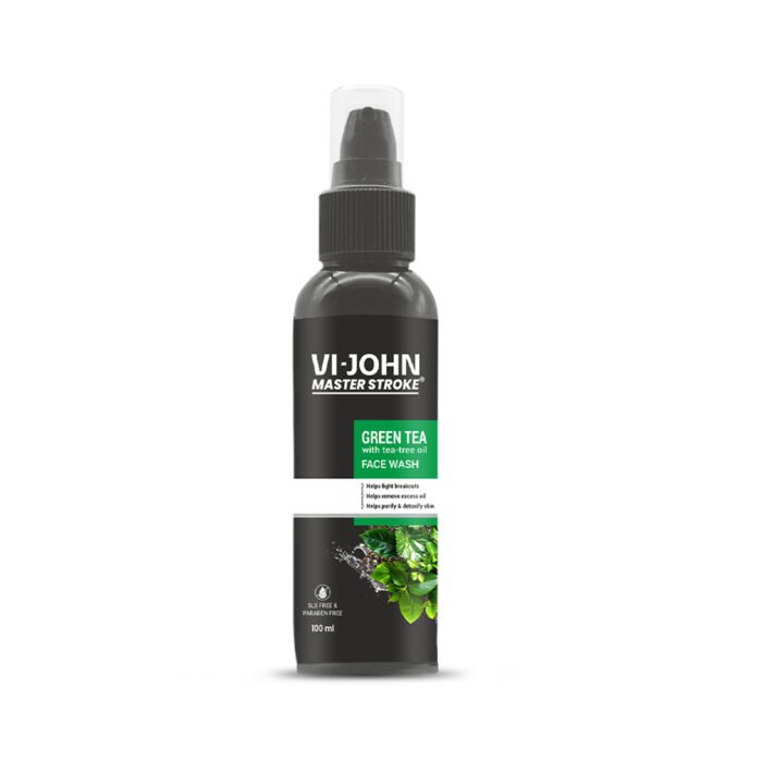 VI-JOHN Master Stroke Green Tea with Tea Tree Face Wash 100ML - Image 6