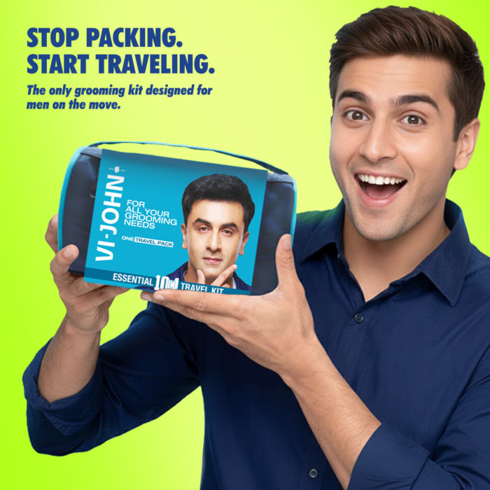 VI-JOHN Essential 10-in-1 Travel Grooming Kit for Men – Complete Shaving & Personal Care Combo with Razor, Cream, Brush, Alum Stone & More - Image 5