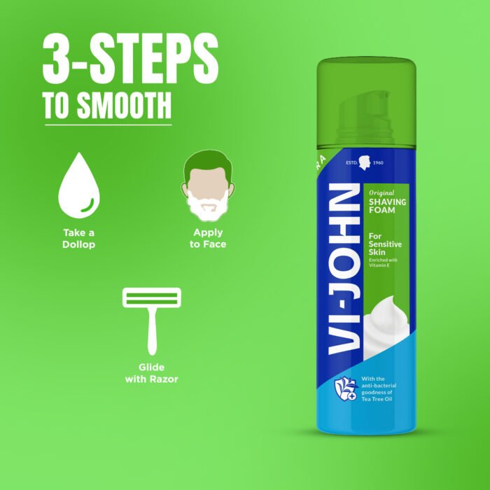 VI-JOHN Shaving Foam For Sensitive Skin | 400GM - Image 3