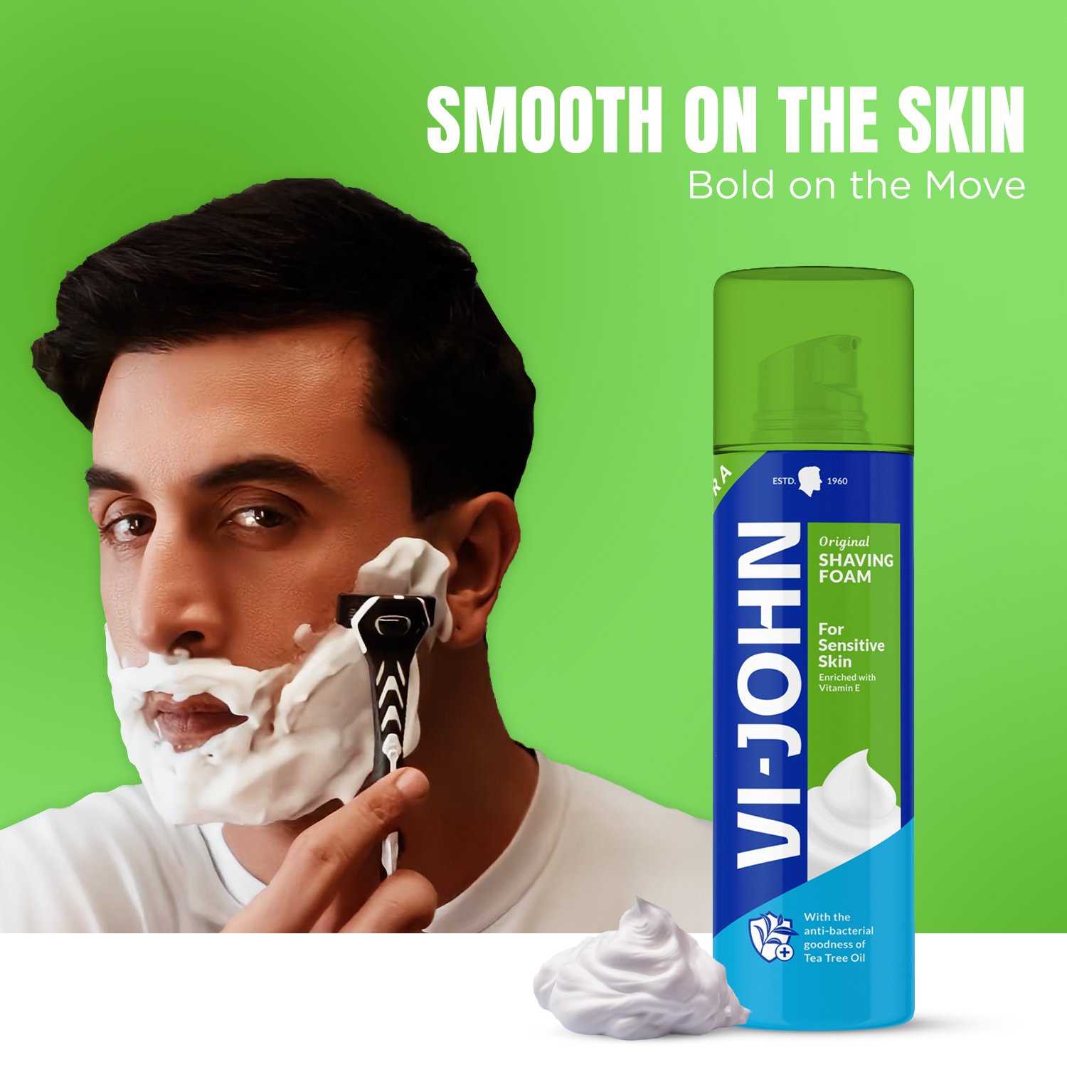 Live VI-JOHN Shaving Foam For Sensitive Skin | 400GM - Image 1